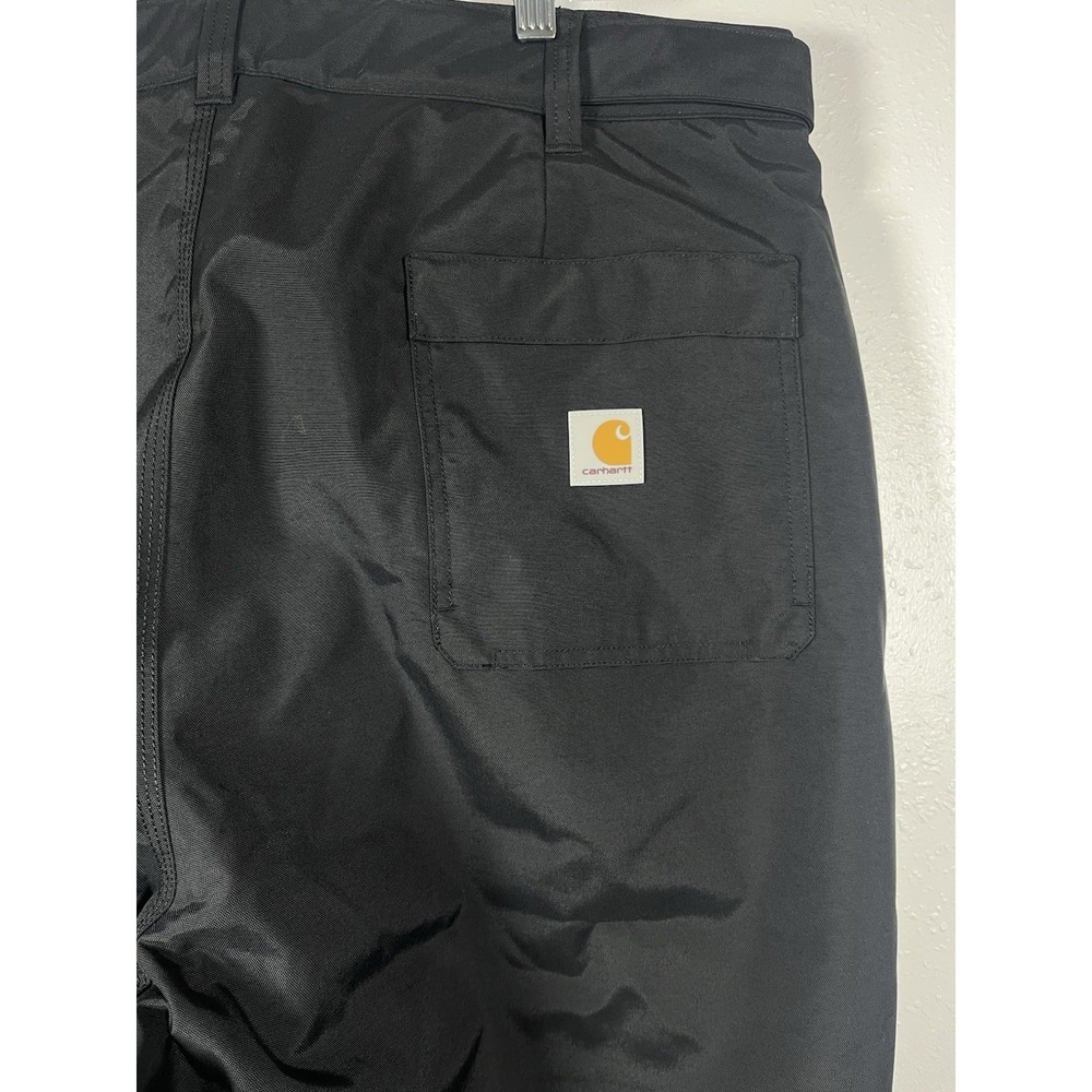 NWT CARHARTT Sz XL Short Storm Defender Loose Waterproof Heavyweight Pants Black - Picture 10 of 15